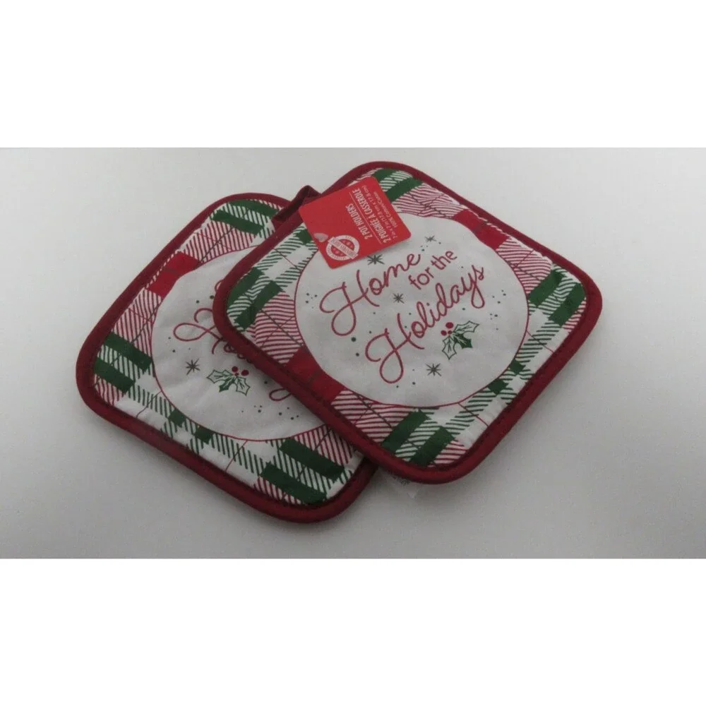 5 pc kitchen towel set (2 Kitchen Towels 1 Oven Mitt 2 Potholders Home for Holid